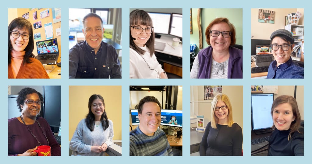 A collage of staff photos.