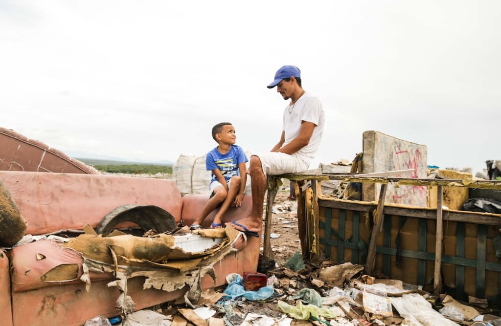 A father and son in Brazil.