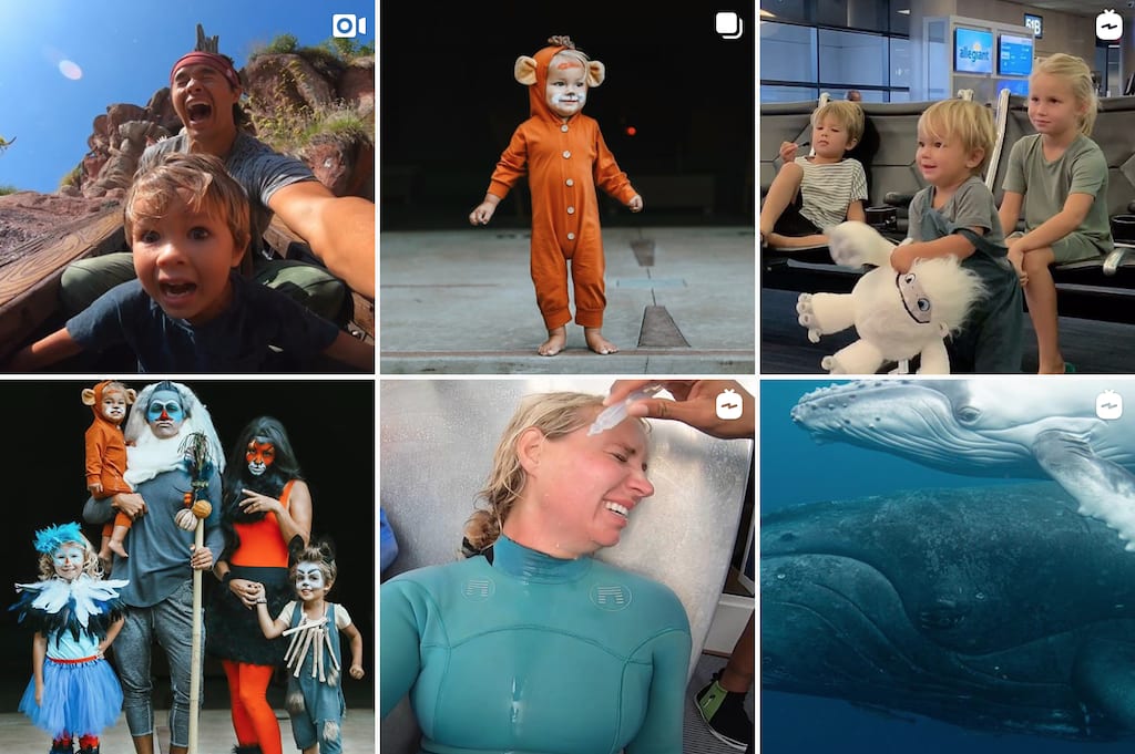 A grid of photos from The Bucket List Family's Instagram account.