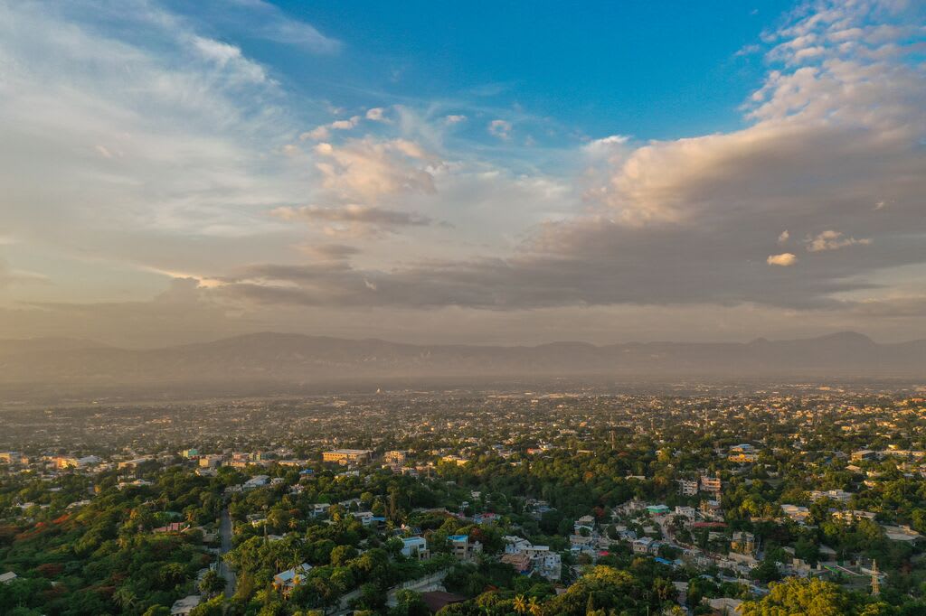 An aerial view of the community in Haiti.