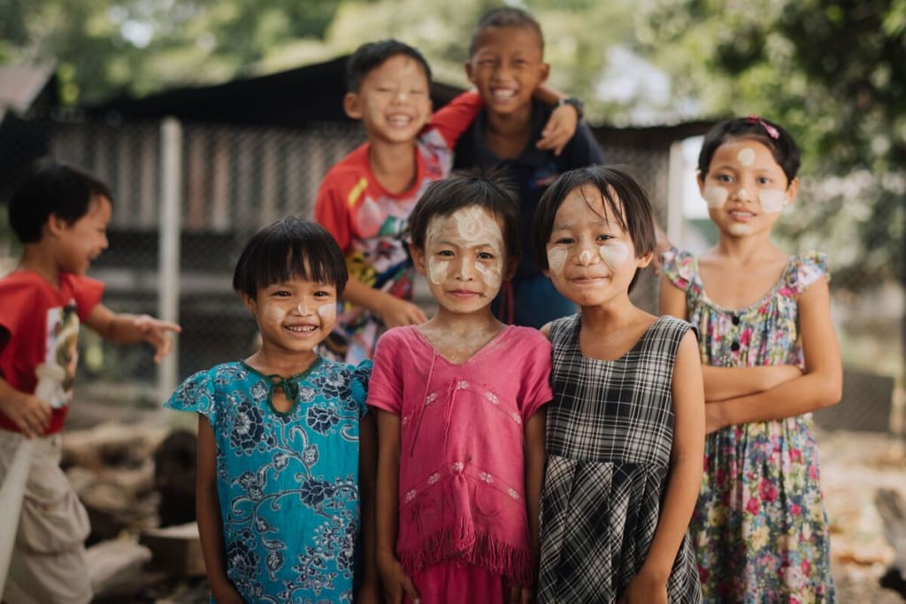 A group of children in Thailand.
