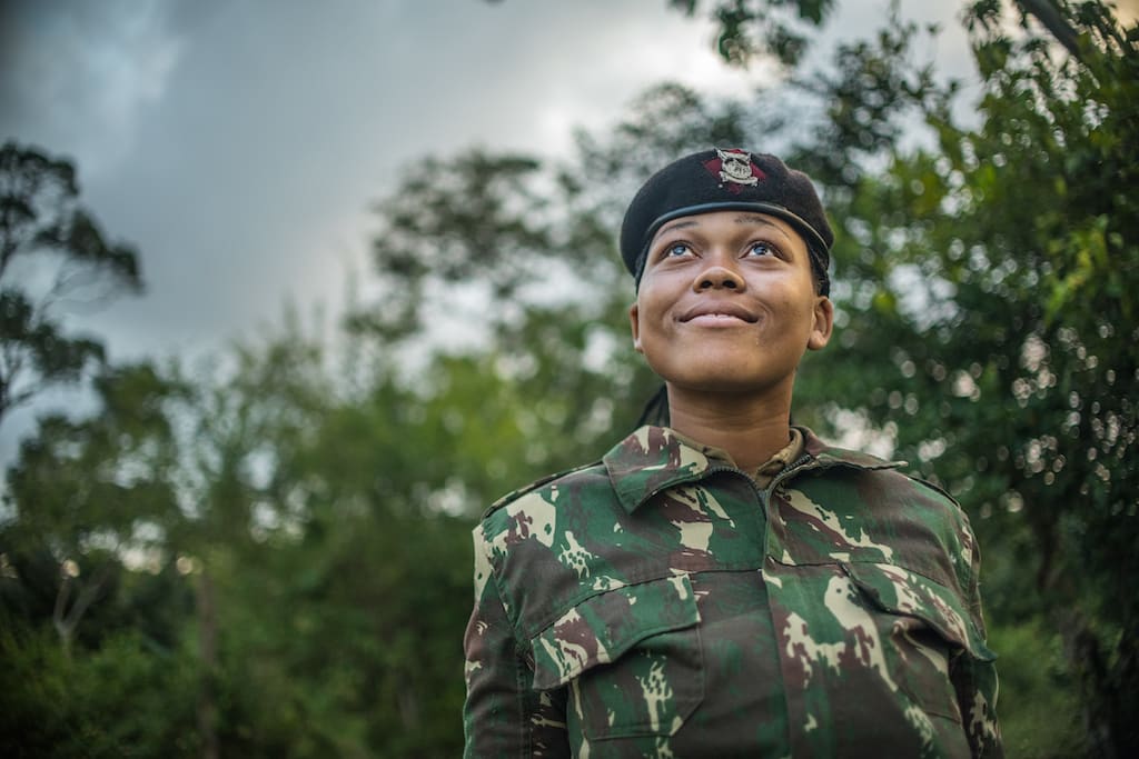 A portrait of Miriam, a policewoman and Compassion alumna in Kenya