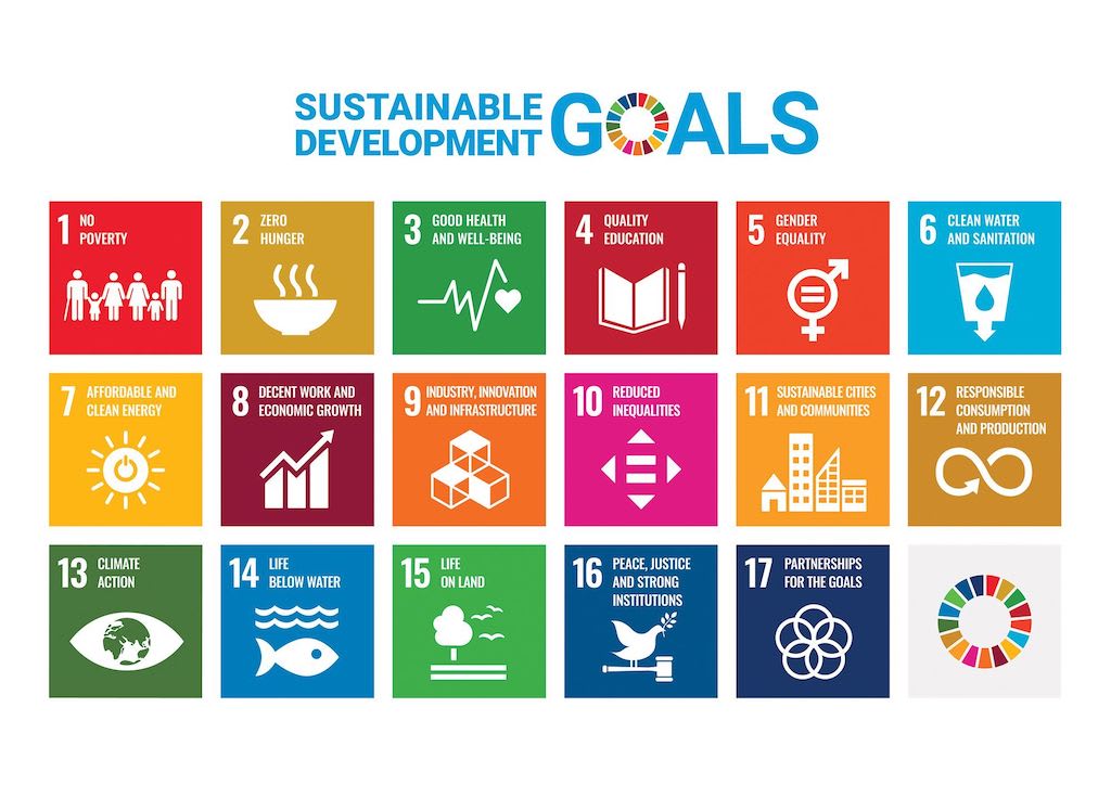 A graphic outlining the 17 Sustainable Development Goals.