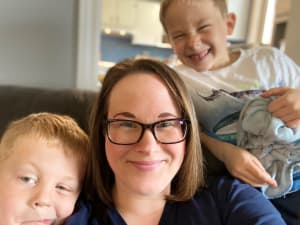 Christine and her boys.