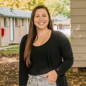 A portrait of Kaitlyn at camp.
